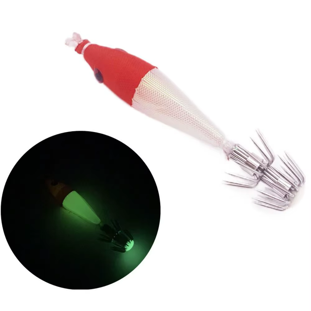Spinnerbait Noctilucente – Jig calamar con vinilo y madera