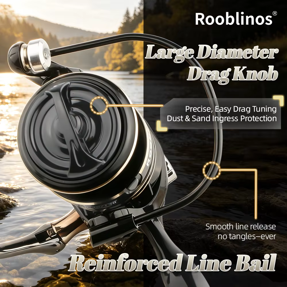 Rooblinos HA – Carrete Spinning Ultraligero con Freno Potente