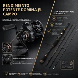DEUKIO Combo caña y carrete baitcasting para lubina en agua dulce