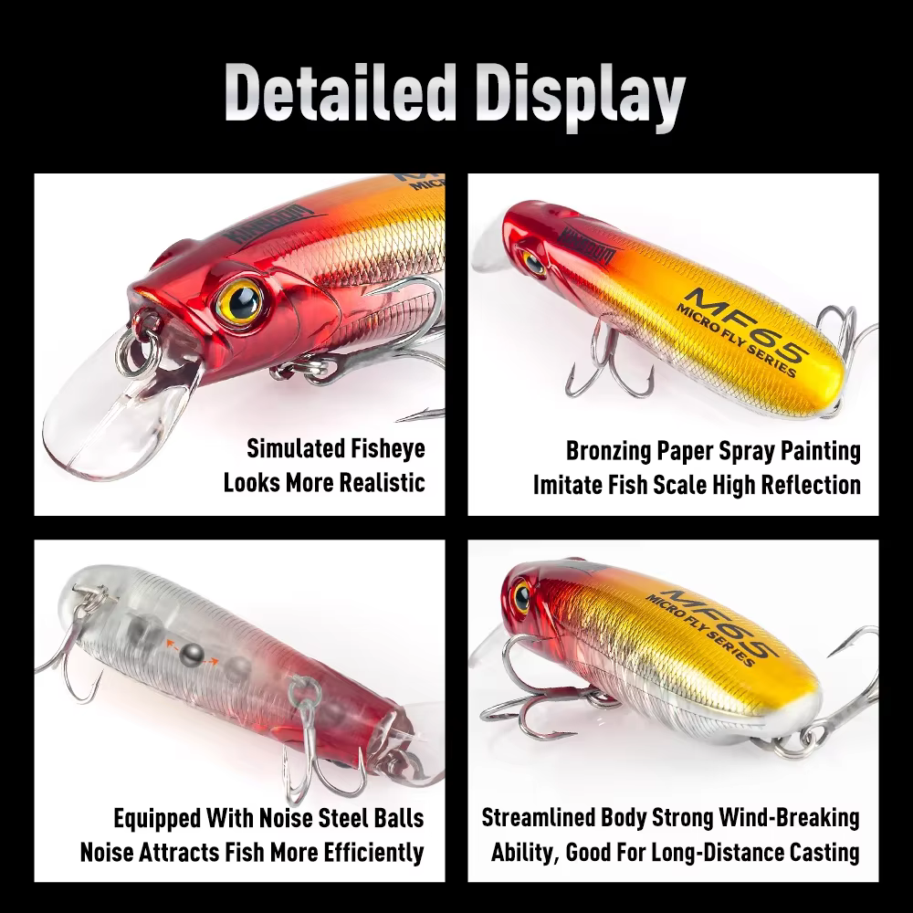 Kingdom Micro Señuelo de pesca - Topwater Twitchbait Minnow - imagen 4