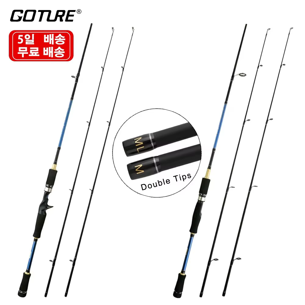 Goture Caña de Pescar Portátil Doble Punta – Carbono, 1,8–2,4 m