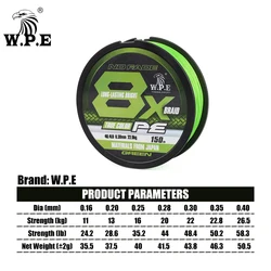 W.P.E Sedal trenzado verde - Linea de pesca