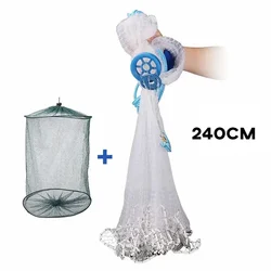 Red de pesca monofilamento 300 cm – Lanzadera manual con jaula