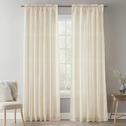 Cortina de lino gasa natural – translúcida para dormitorio y salón