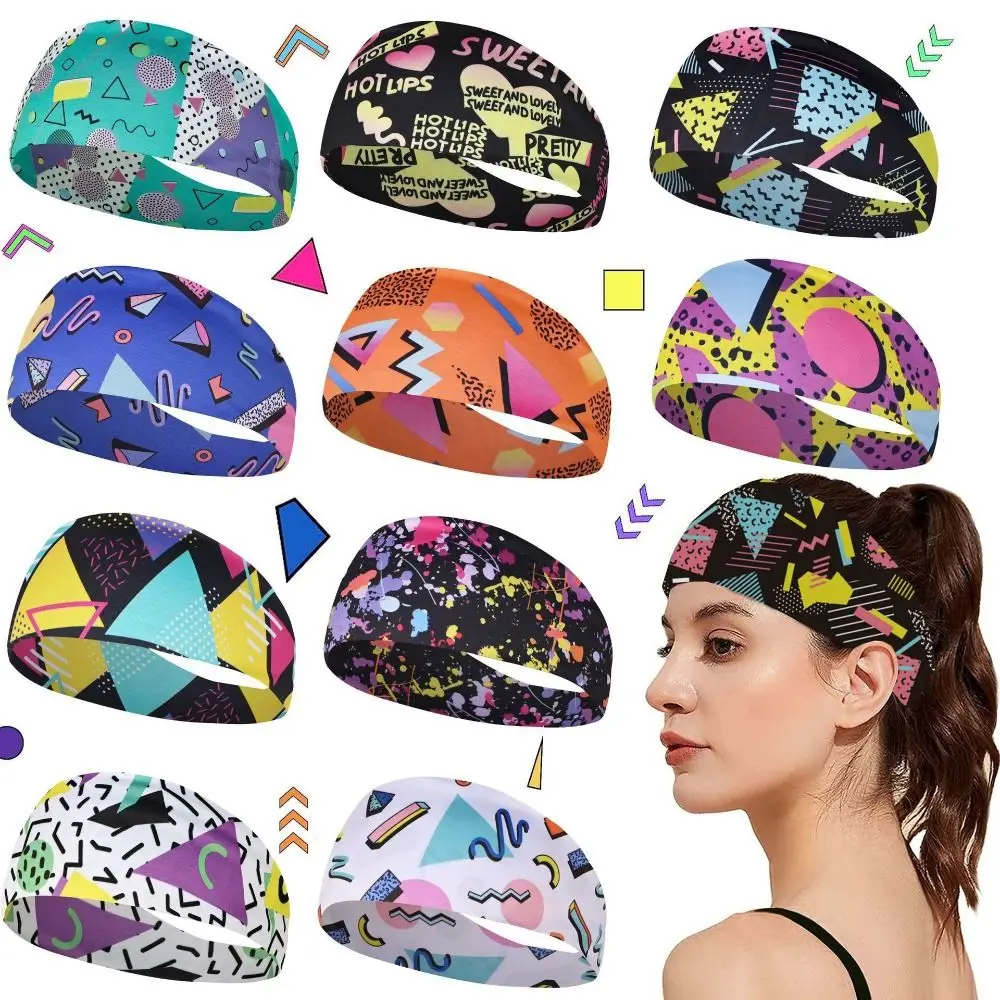 Diadema deportiva estampada para ciclismo y yoga