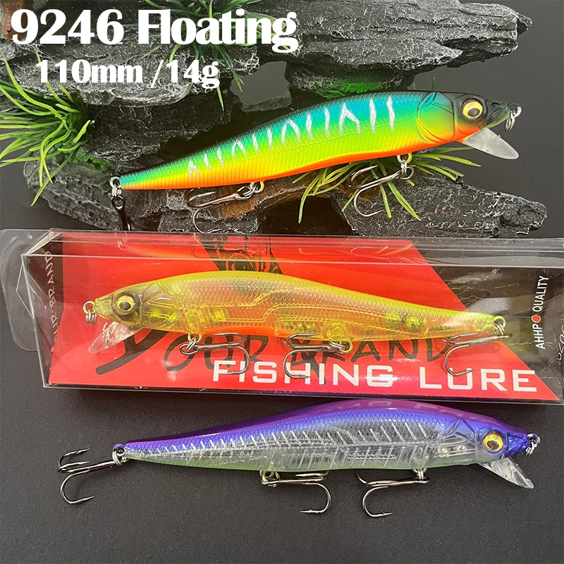 Señuelo wobbler flotante minnow para lucio y lubina brillante