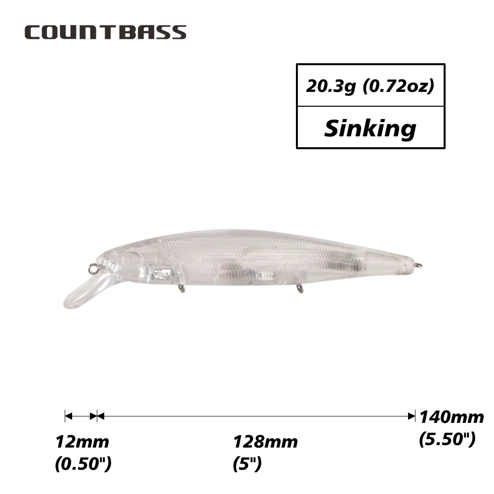Countbass Wobbler duro blanco para pesca deportiva - imagen 2