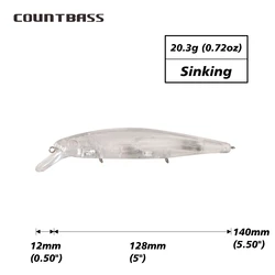 Countbass Wobbler duro blanco para pesca deportiva