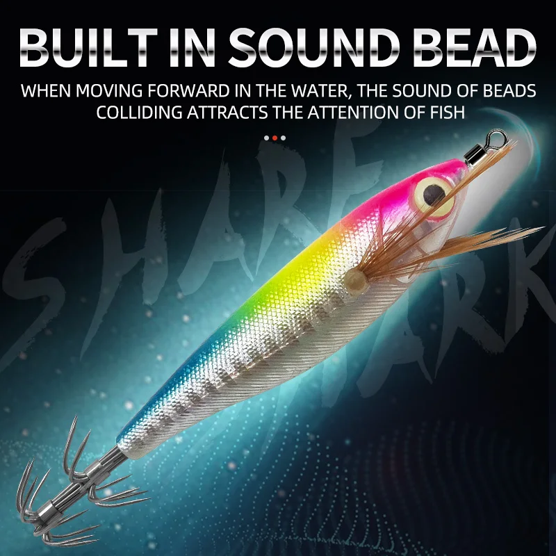ShareShark Señuelo luminoso de calamar biónico mar, cebo horizontal - imagen 4