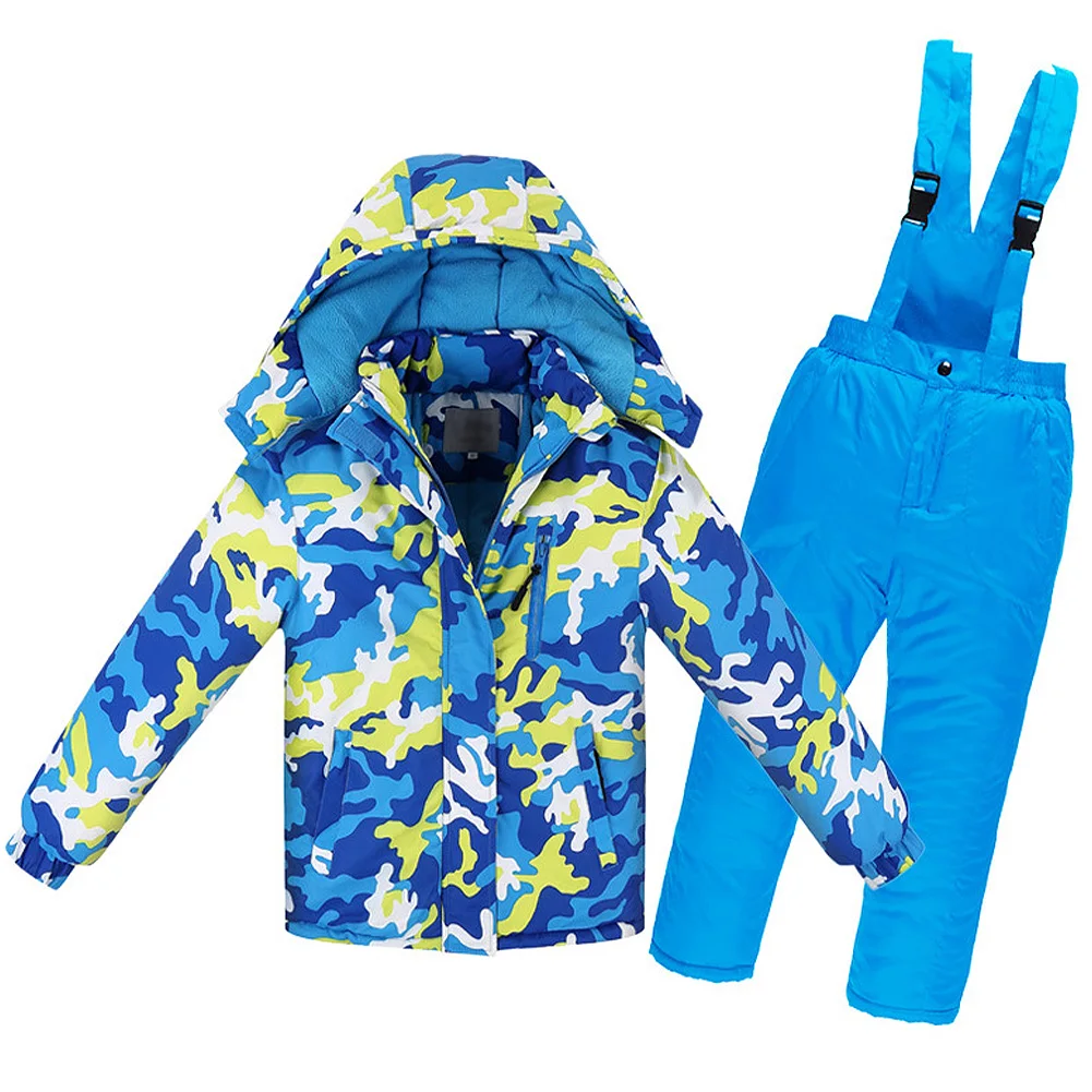 Traje de nieve infantil impermeable a prueba de viento con capucha - imagen 4