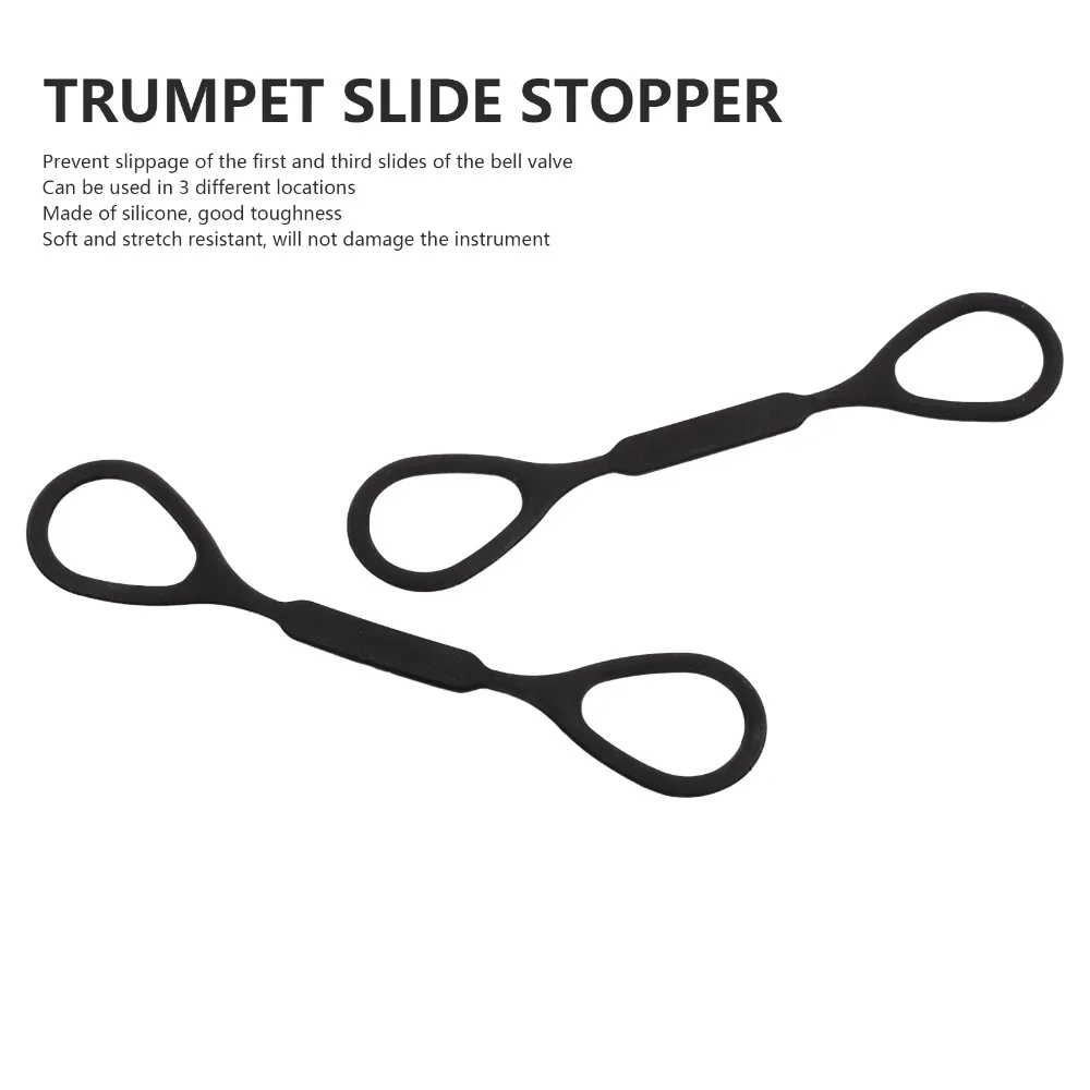 Tope deslizador trompeta negro con anillos elásticos - imagen 2