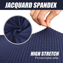 Fundas de sofá Jacquard elásticas azul marino - Protección para sala