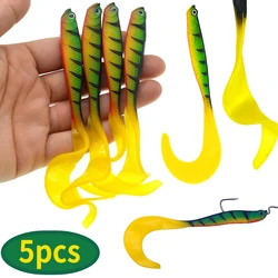 Swimbait shad cola en T para lucio, cebo de vinilo