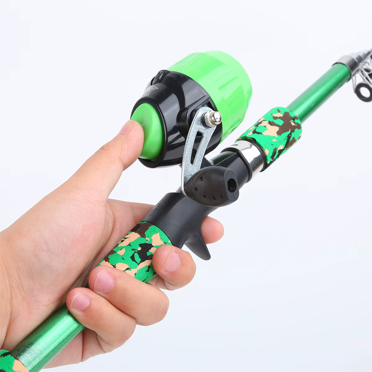 Combo Pesca 1.5m Caña Carrete Vinilos Anzuelos Eslabones - imagen 3