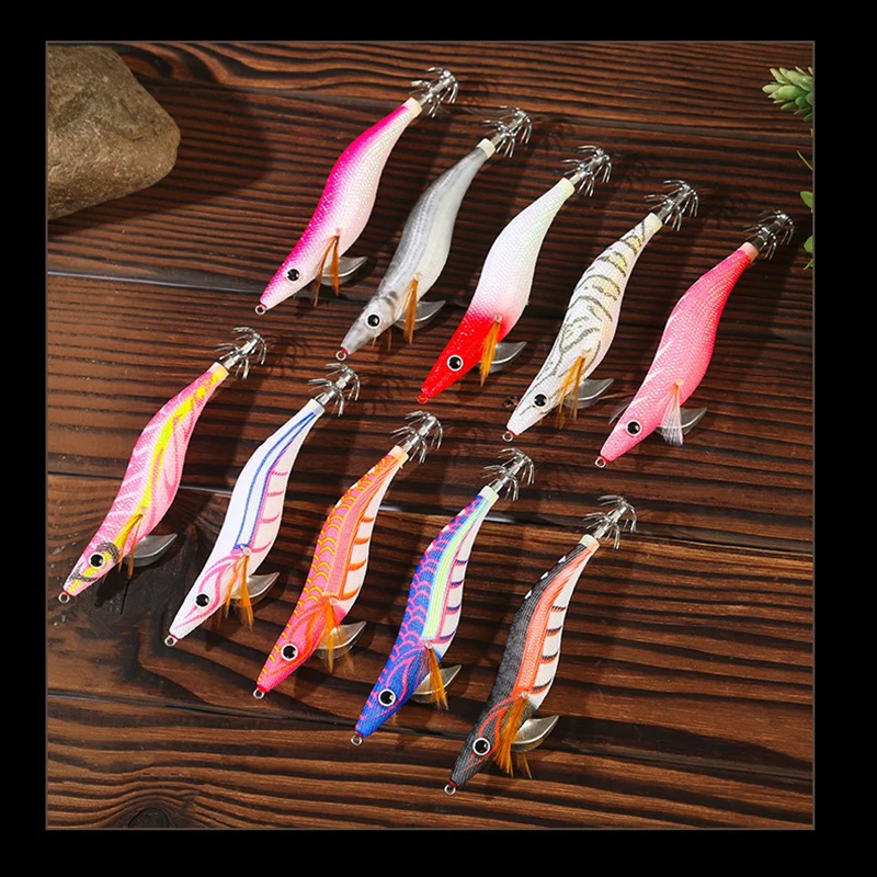 Egi Jig lumínico fluorescente para jigging de calamar – cebo de madera - imagen 5
