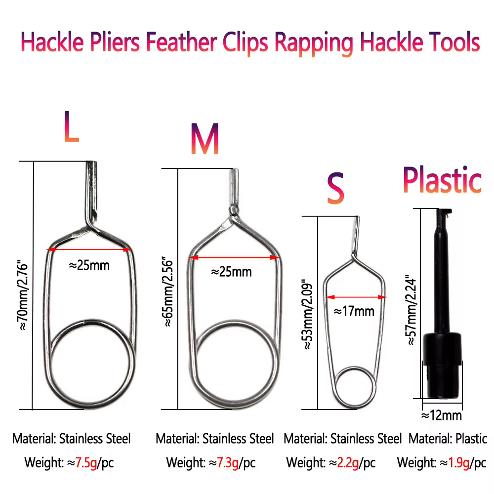 Bimoo Kit Atado Moscas Ninfa: Pinzas Hackle, Enhebrador, Cepillo - imagen 5