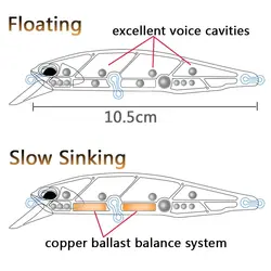 Minnow Flotante Jerkbait - Anzuelos Triples