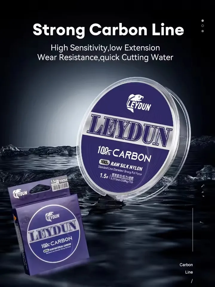 LEYDUN línea carbono con mosca monofilamento hundimiento suave