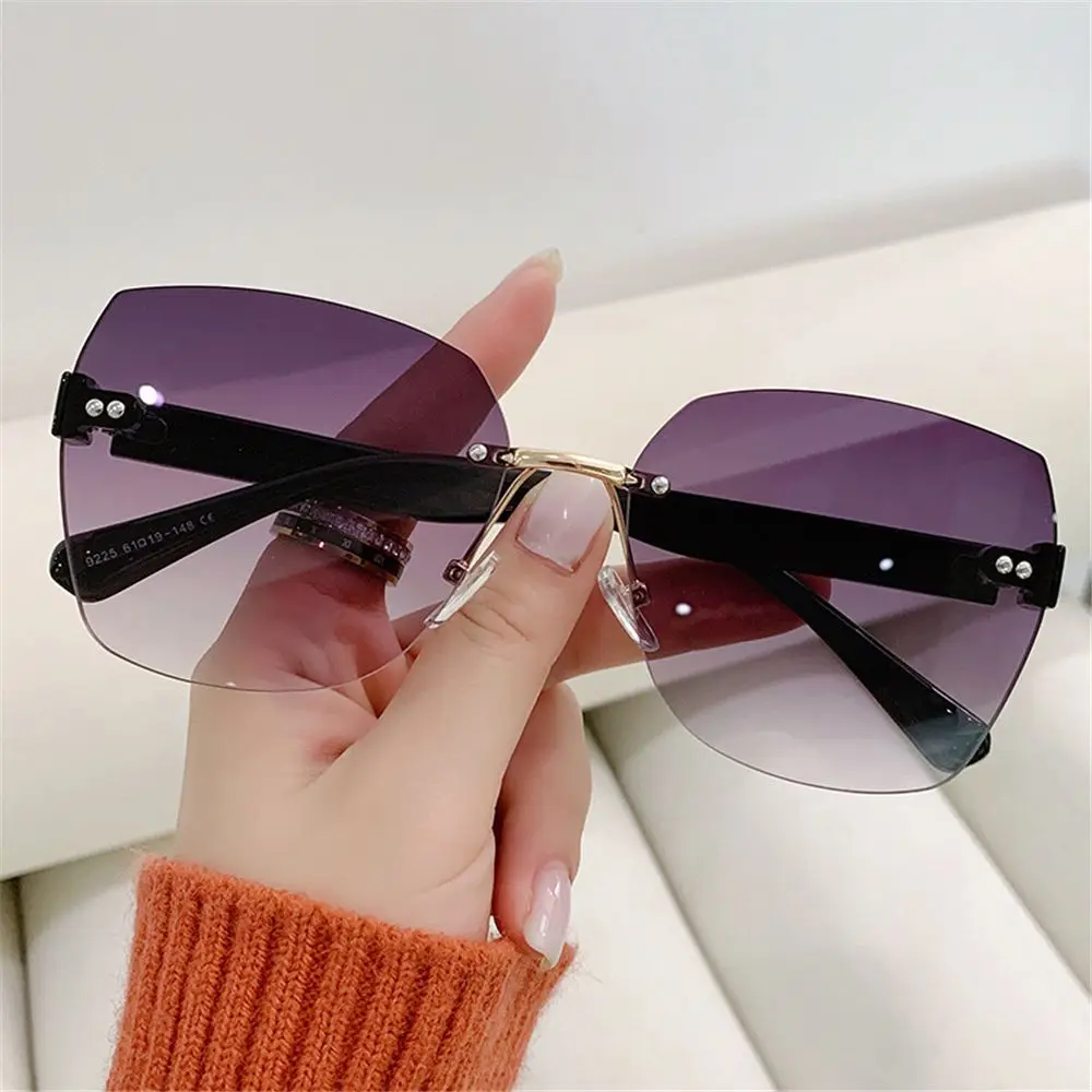Gafas de sol mujer vintage sin montura lentes degradadas - imagen 5
