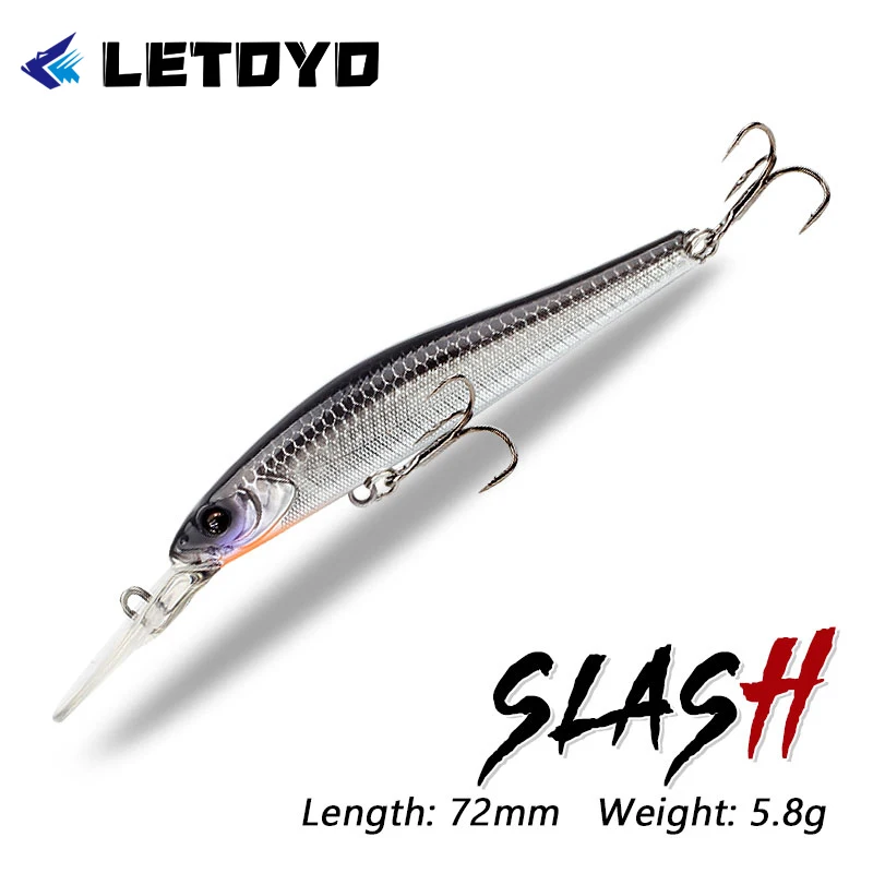 LETOYO Long Lip Minnow Jerkbait de hundimiento – para trucha - imagen 3