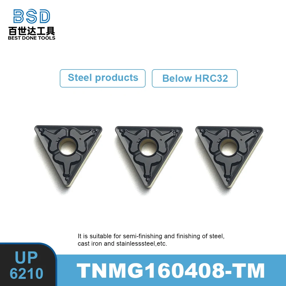 UP6210 TNMG160408 — Plaquitas de carburo para torneado de acero/hierro
