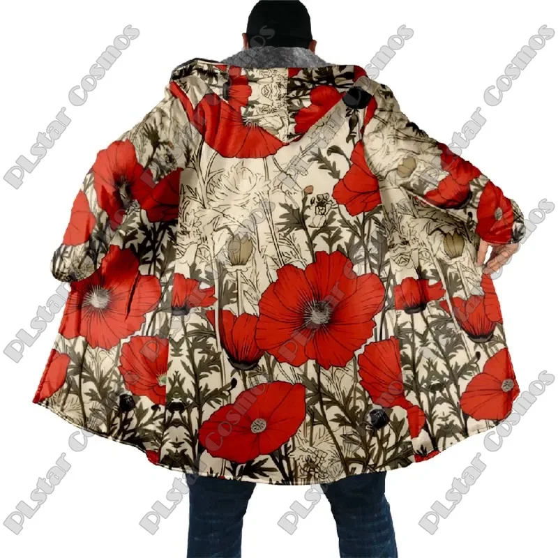 Chaqueta con capucha térmica para pesca invernal retro floral - imagen 2