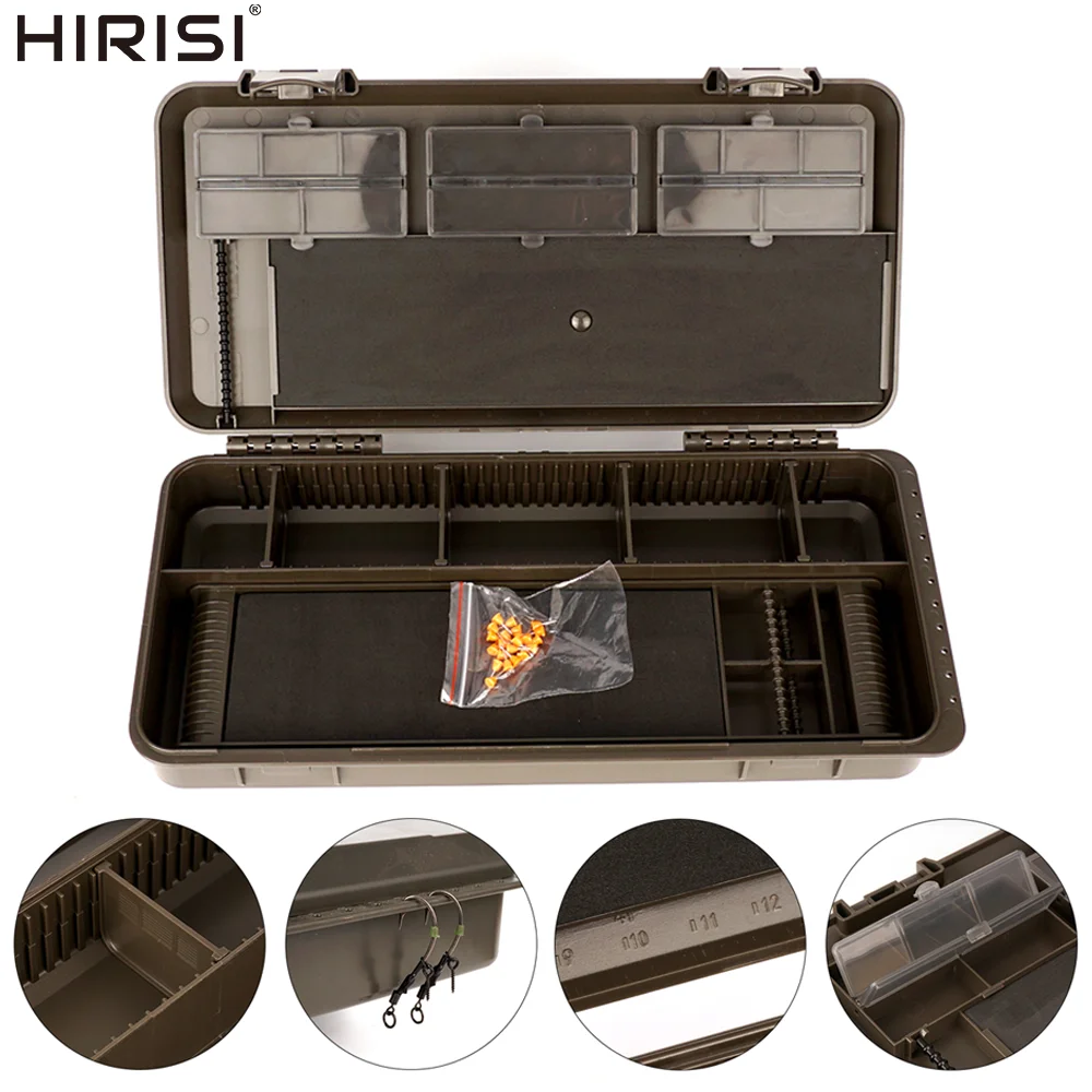 Caja de pesca portátil Hirisi W521, multicompartimento para aparejos - imagen 3