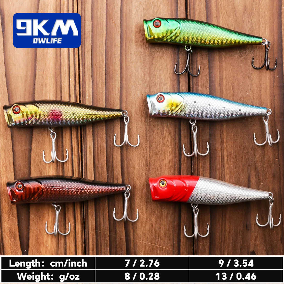 Popper 7-9cm agua salada – Anzuelos triples para lubina y stripers - imagen 3