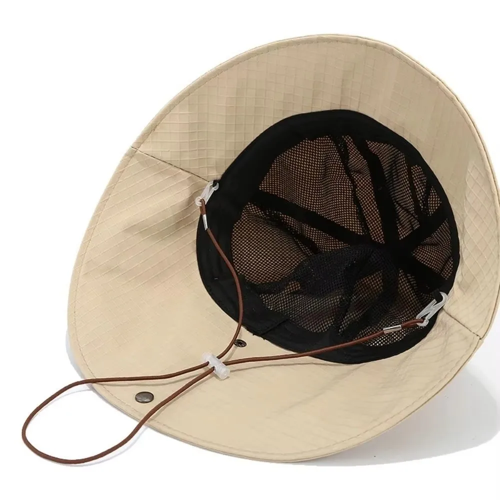 Sombrero pescador UV ala ancha ajustable con protección cuello