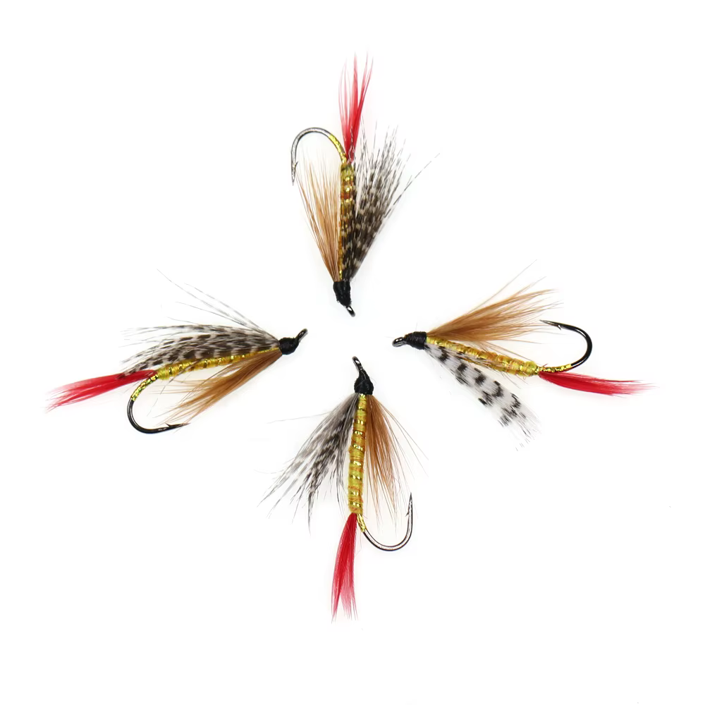 Bimoo Pluma para Trucha – Amarillo, Marrón y Arcoíris - imagen 2