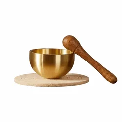 Cuenco tibetano portátil de sonido curativo con palo para mindfulness
