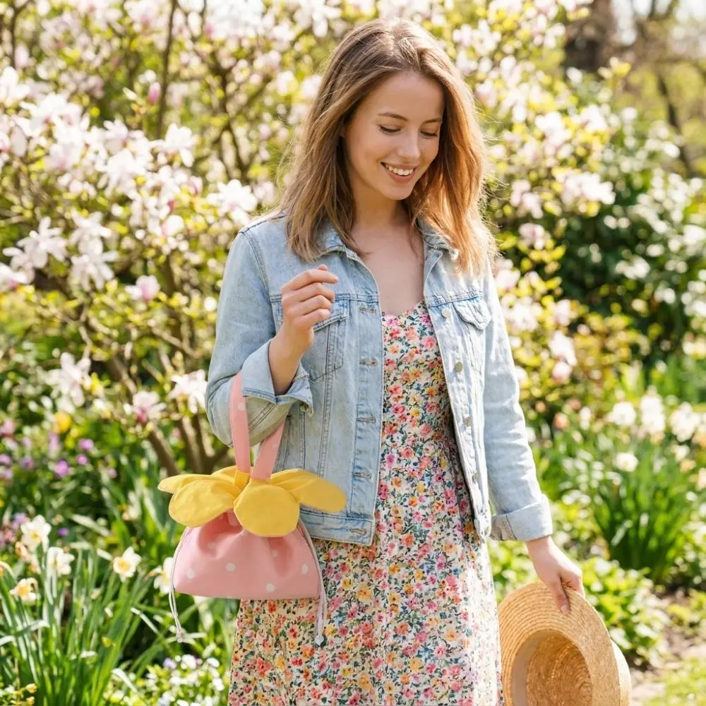 Bolso tulipán lunares y flores – mini bandolera ligera versátil - imagen 5