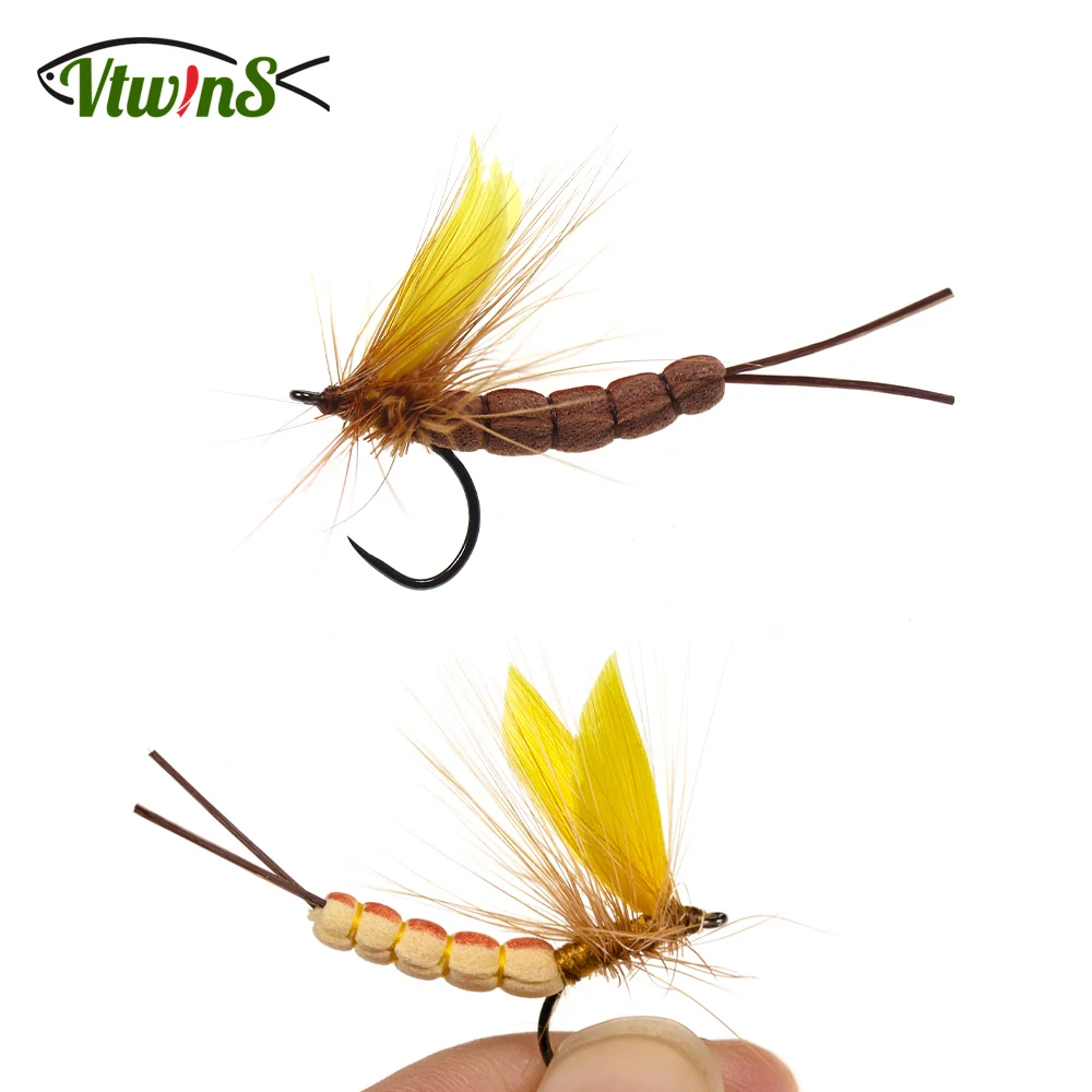 Vtwins Mayfly Hexagenia mosca seca realista espuma – para trucha - imagen 4