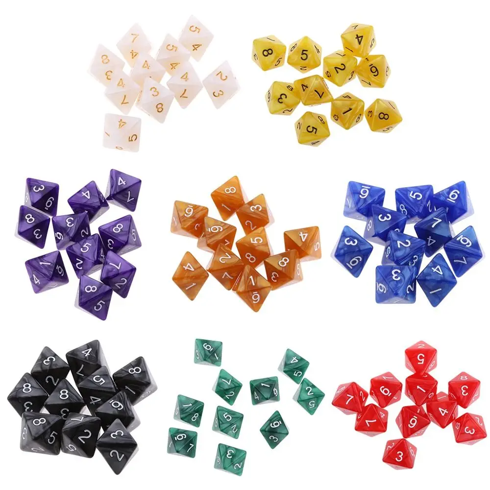 Dados poliédricos multifacéticos DND D8 acrílicos de colores - imagen 5