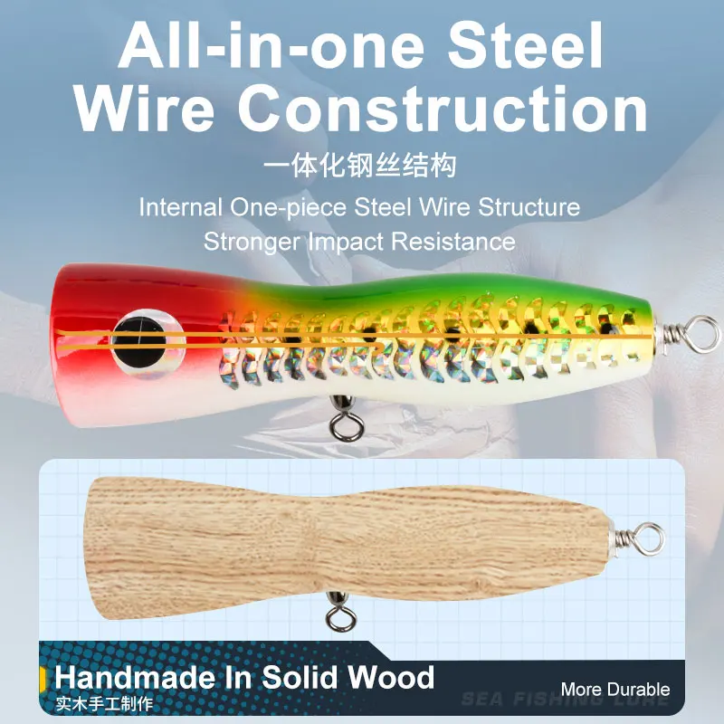 Popper de madera Obsession WD104 para popping en aguas profundas - imagen 2