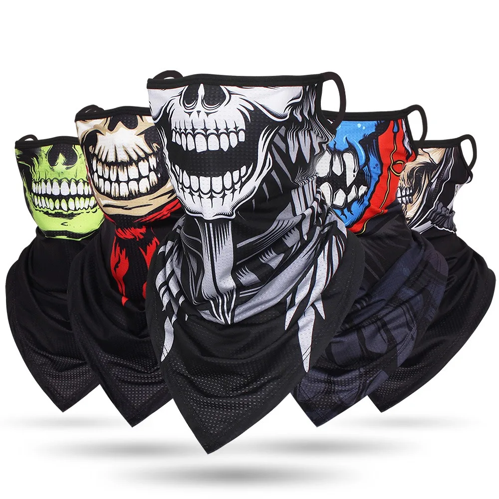 Máscara deportiva transpirable de malla con estampado calavera - imagen 3