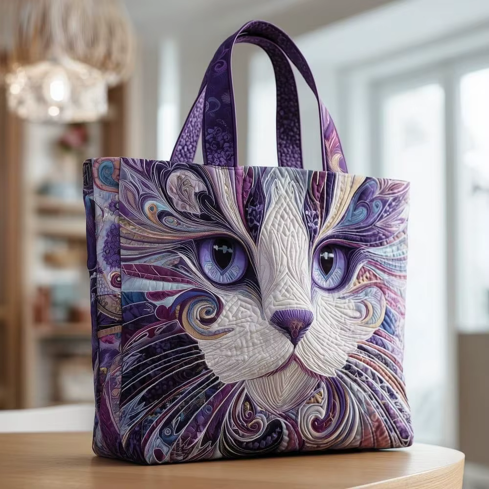 Bolso tote de lona para mujer con estampado vintage y gran capacidad