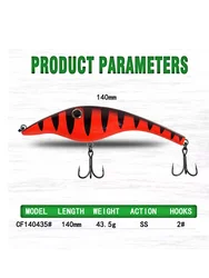 Señuelo Minnow Jerkbait para lucio con hundimiento lento y ojos 3D