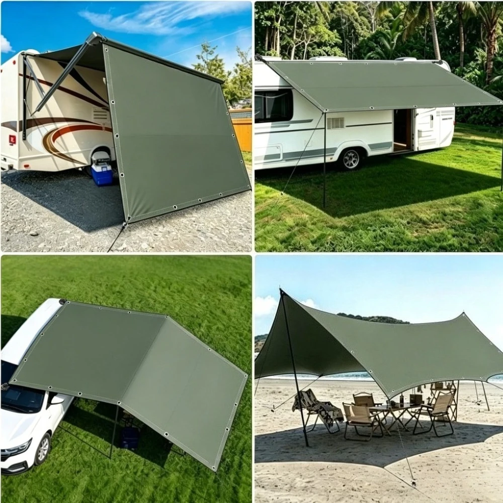 Toldo coche impermeable anti-UV con laterales y postes aluminio - imagen 3