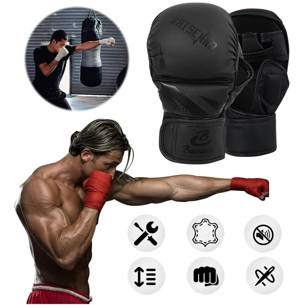 Guantes de boxeo PU para adultos – Palma abierta - imagen 4