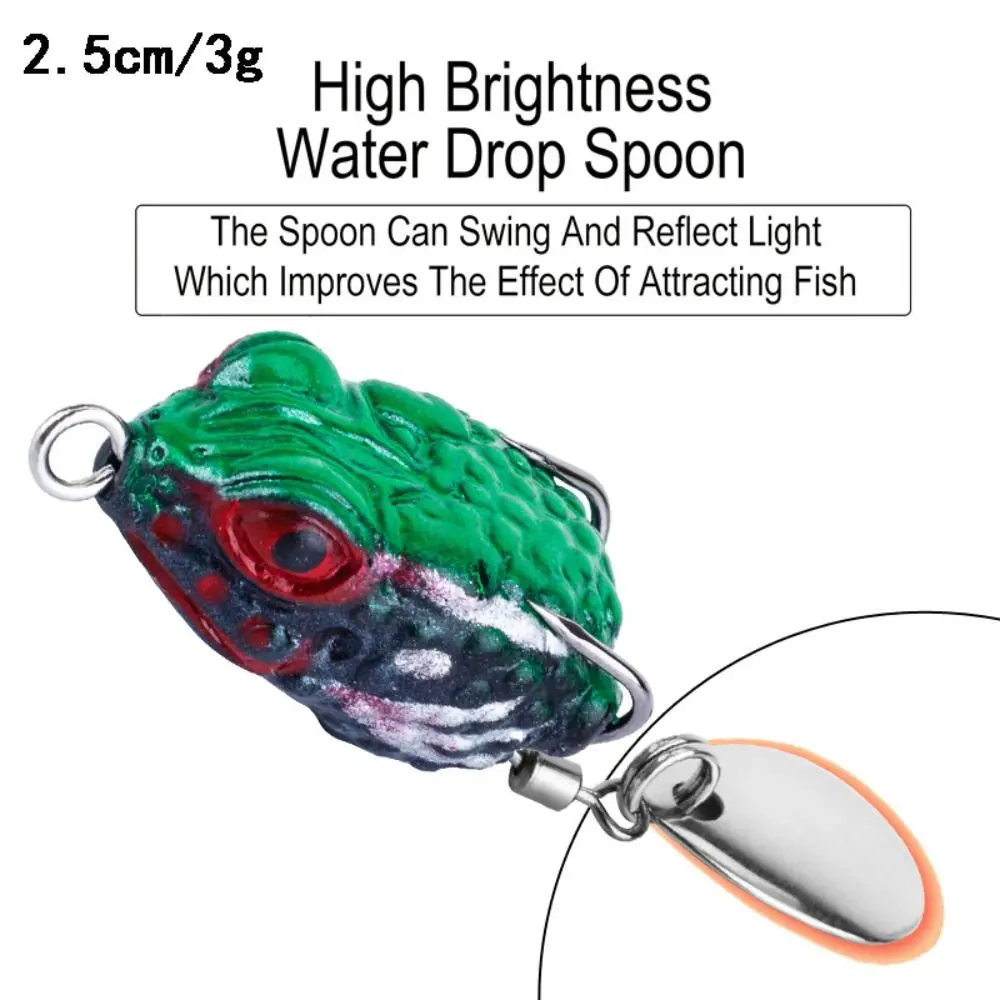Señuelo de pesca con forma de rana, color verde realista