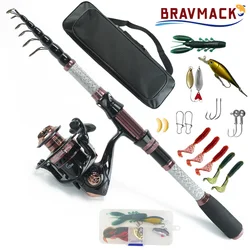 Caña Portátil BRAVMACK con Carrete MT3000 – Kit Completo de Viaje