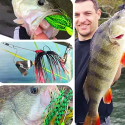 FREE FISHER señuelos giratorios para trucha con faldas y cuchillas