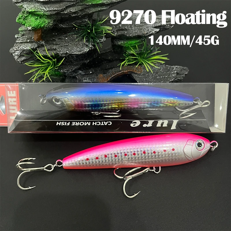 Señuelo stickbait flotante de superficie para atún GT y lubina - imagen 4
