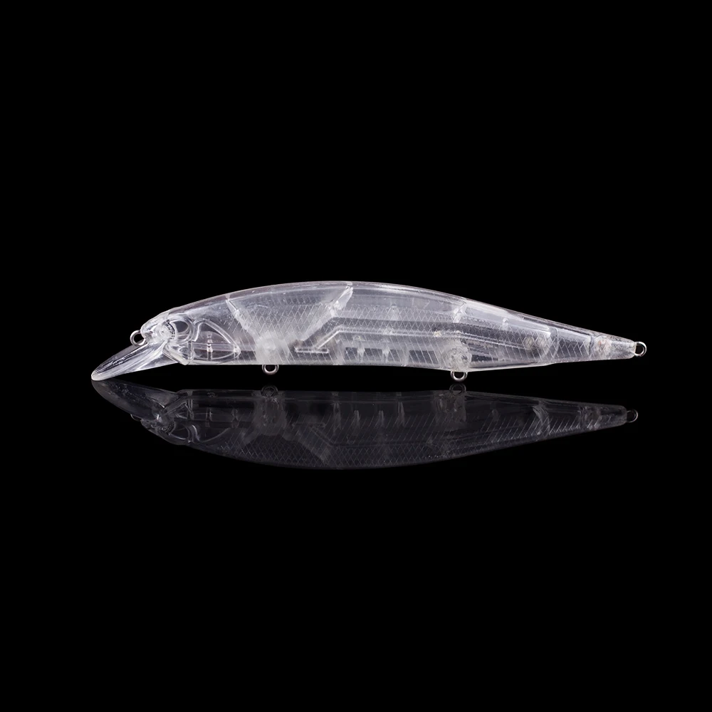 Jerkbait Hanlin flotante – Plástico duro transparente sin pintar trucha