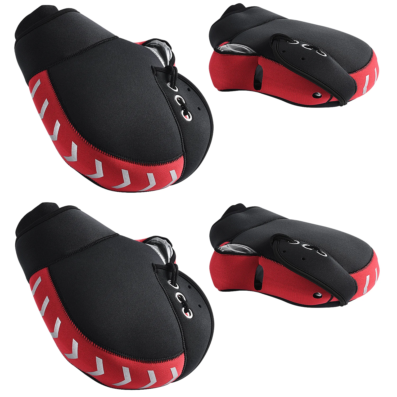 Goture Guantes impermeables moto y scooter cortaviento negro y rojo