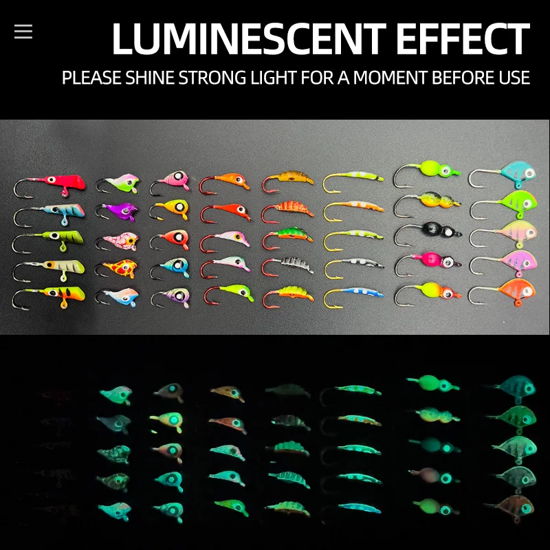 Anzuelos Jig Head luminosos ShareShark mini para pesca de hielo - imagen 5