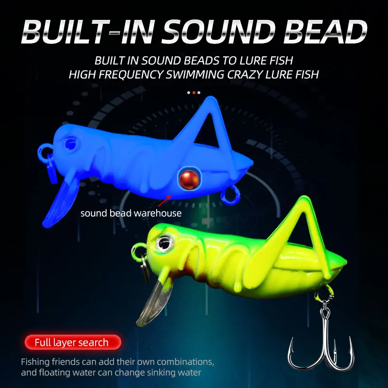 ShareShark Señuelos insecto de plástico duro con anzuelos triples
