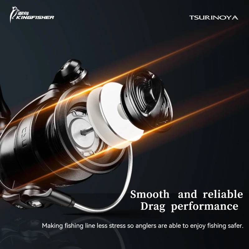 Carrete spinning ultraligero TSURINOYA KINGFISHER Finesse Ajing para trucha - imagen 5