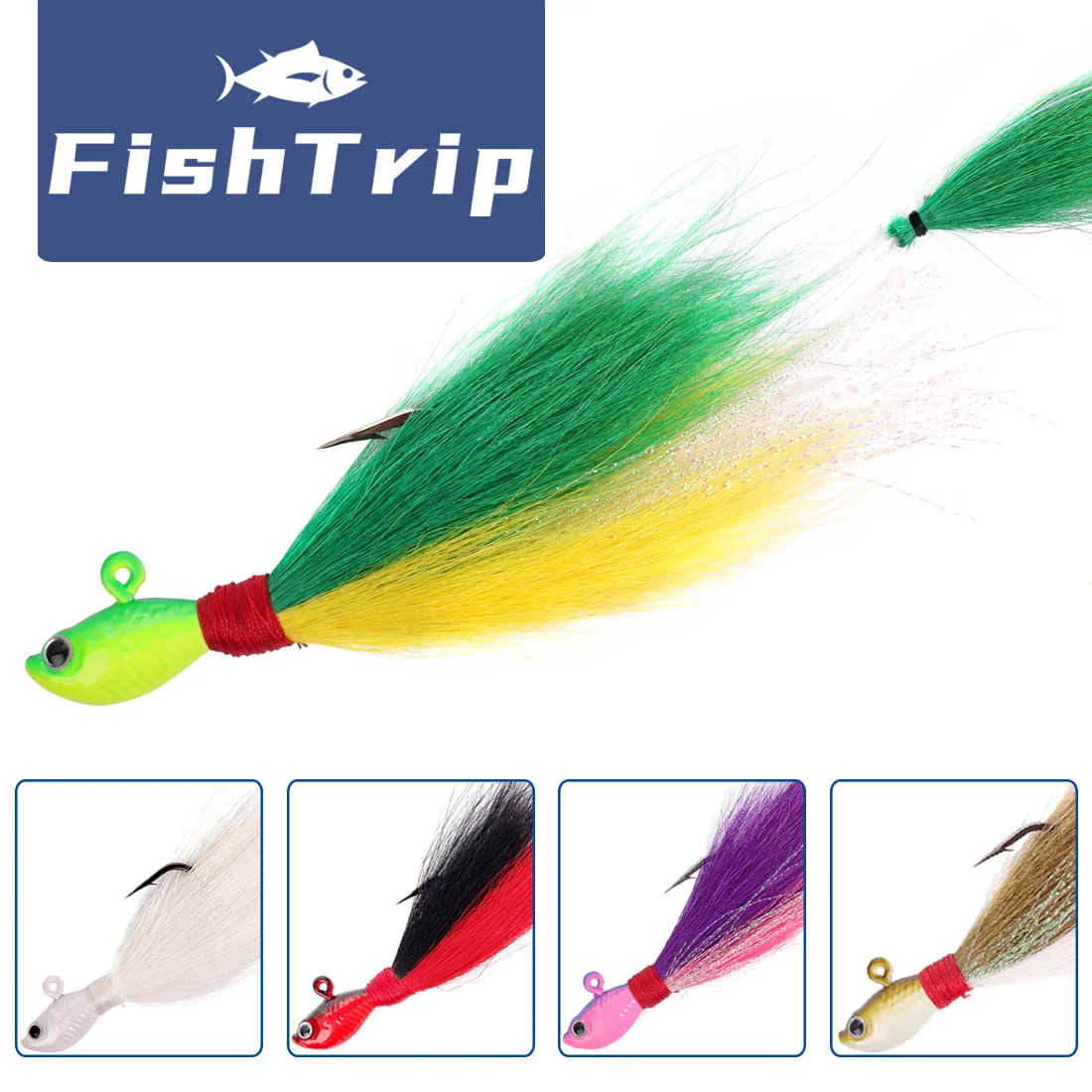 Anzuelos Jig Bucktail multicolores para agua salada y dulce - imagen 2